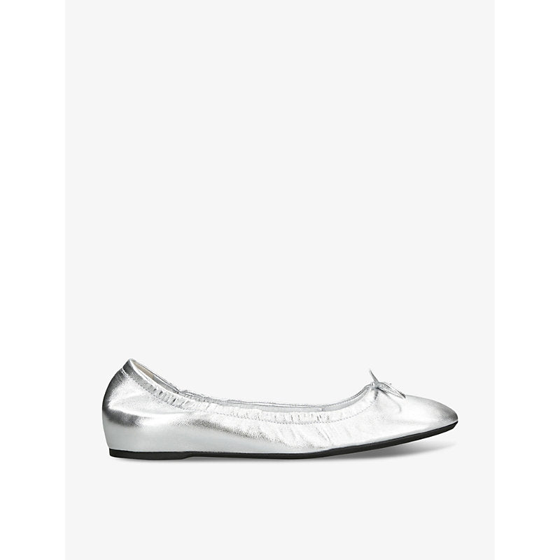  Valentino Garavani VLogo logo-buckle leather ballet pumps