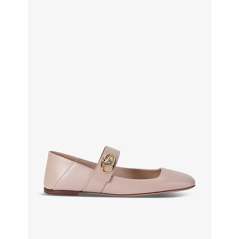  Valentino Garavani VLogo Locker branded-buckle leather pumps