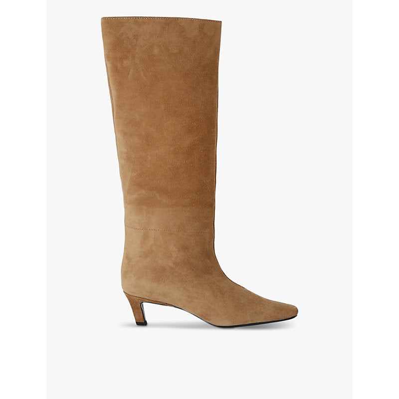  Toteme The Wide Shaft suede heeled boots