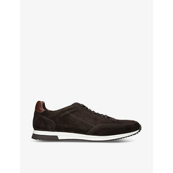  Loake Bannister panelled suede low-top trainers