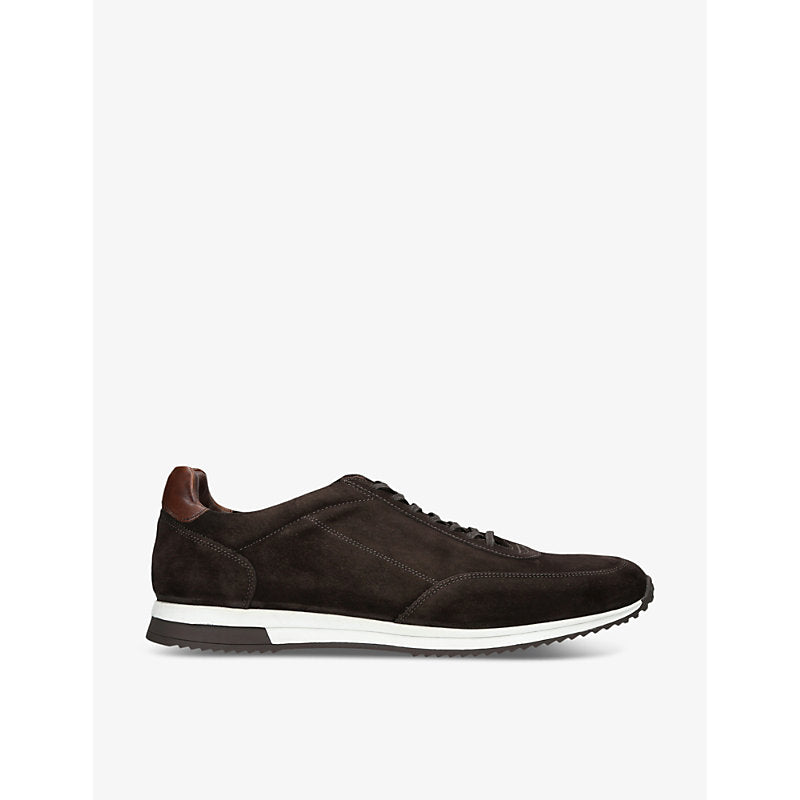  Loake Bannister panelled suede low-top trainers