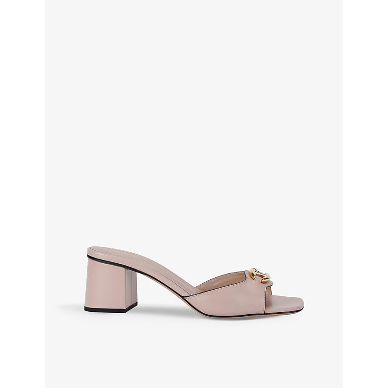  Valentino Garavani The Bold Edition VLogo leather heeled mules