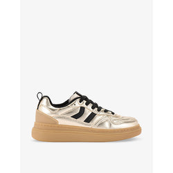 Kg Kurt Geiger Keen metallic-effect faux-leather trainers