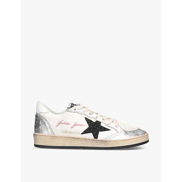 Womens Golden Goose Ballstar 11875 glitter-embellished leather low-top trainers