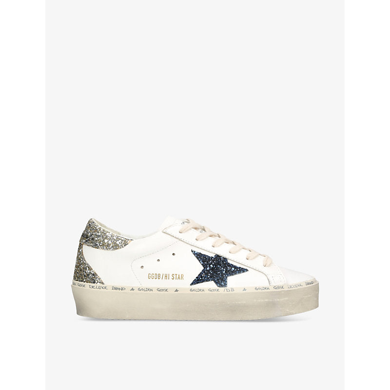 Golden Goose Hi Star 11339 glitter-embellished leather low-top trainers