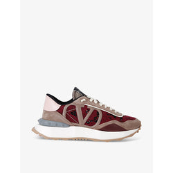  Valentino Garavani Lace Runner branded mesh and lace low-top trainers