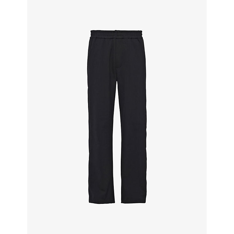 Prada Contrast-stripe straight-leg cotton-fleece and recycled-nylon jogging bottoms | PRADA