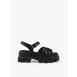 Prada Monolith logo-plaque rubber heeled sandals