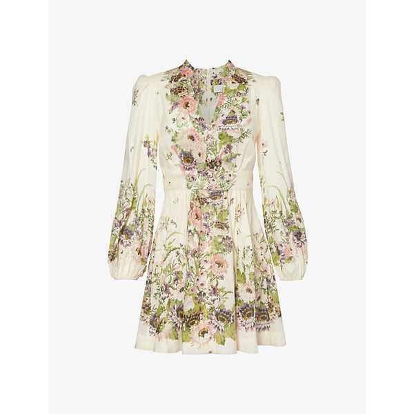  Zimmermann Halliday floral-print linen mini dress