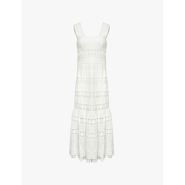  Zimmermann Square-neck cut-out linen midi dress