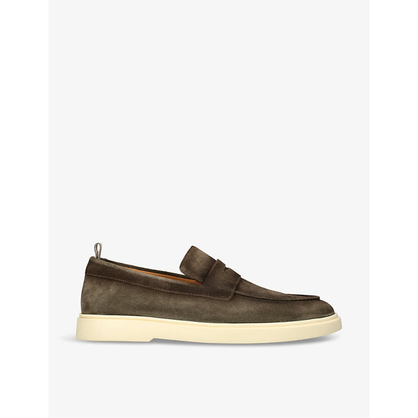 Officine Creative Bones slip-on suede penny loafers