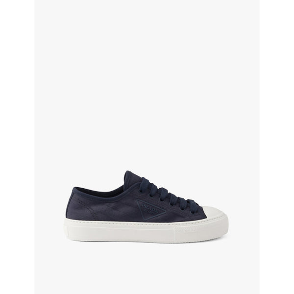 Prada Triangle-print canvas low-top trainers