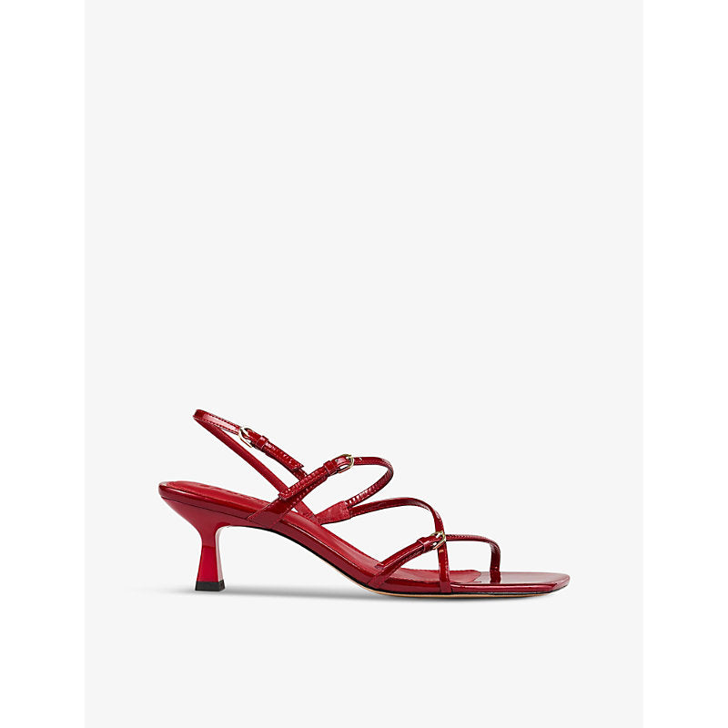 Sandro Strappy square-toe leather heeled sandals