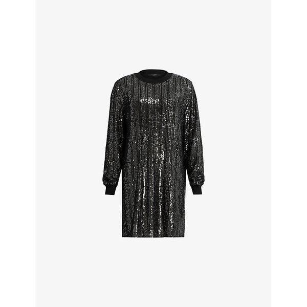 Allsaints Solstice long-sleeve sequin woven mini dress | ALLSAINTS