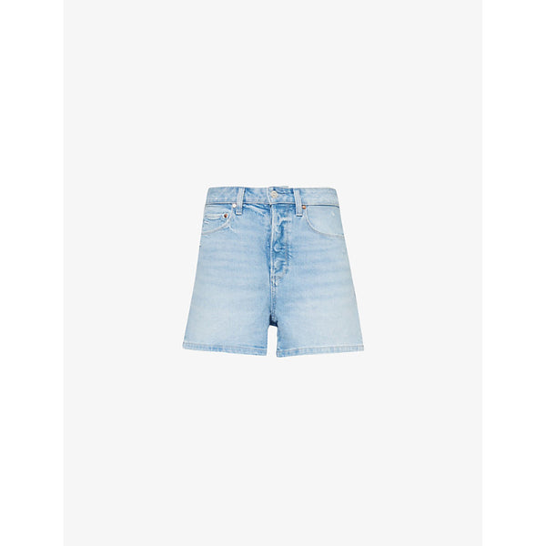  Paige Dani high-rise denim-blend shorts