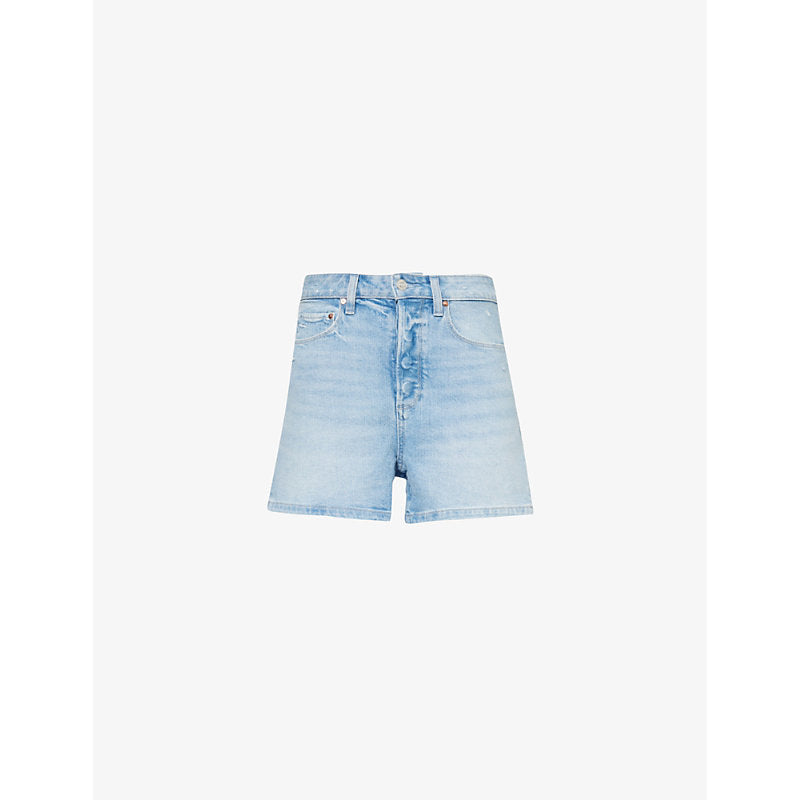  Paige Dani high-rise denim-blend shorts