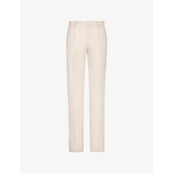  Paige Shultz straight-leg high-rise cotton-blend trousers