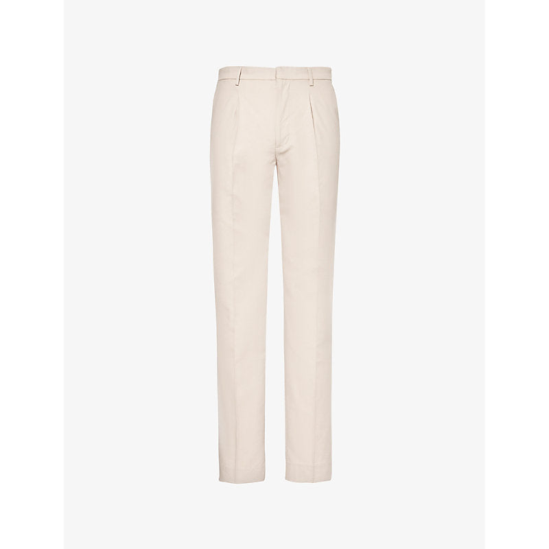  Paige Shultz straight-leg high-rise cotton-blend trousers