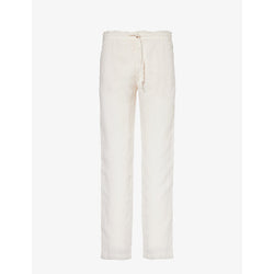  120% Lino Drawstring tapered-leg regular-fit linen trousers