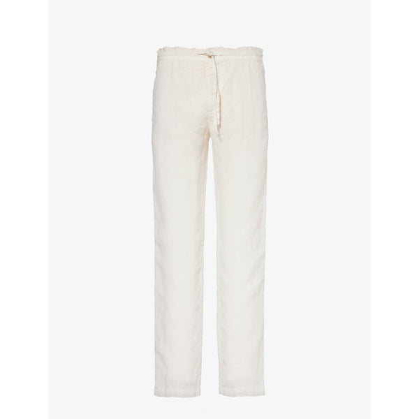  120% Lino Drawstring tapered-leg regular-fit linen trousers