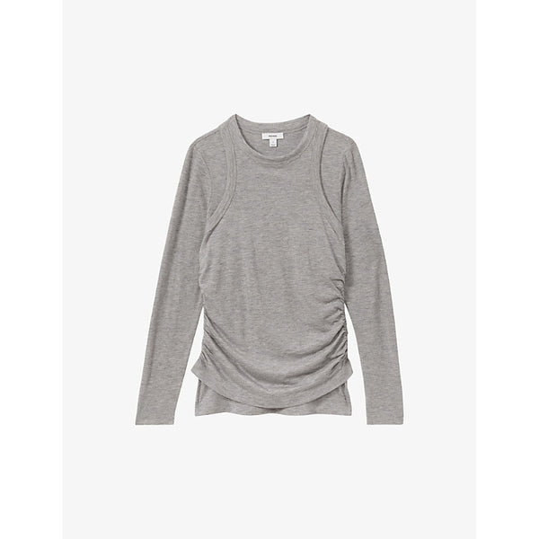 Reiss Charlie double-layer slim-fit jersey top