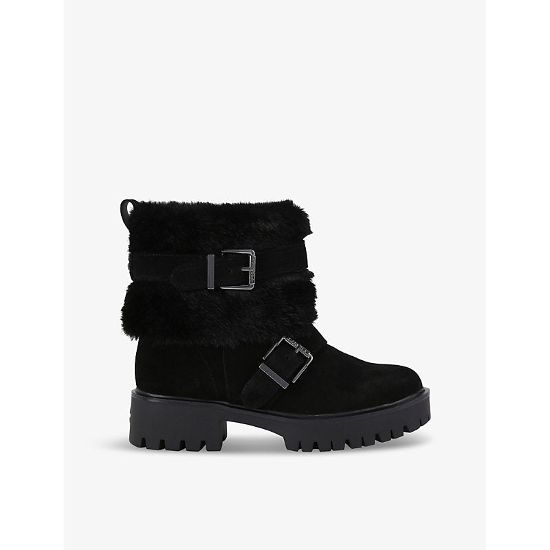 Carvela Alpine buckle-embellished flat suede ankle boots | Carvela