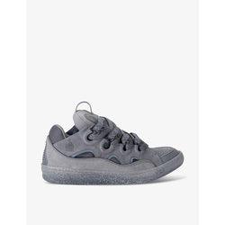 Lanvin Curb lace-up leather, suede and mesh low-top trainers | Lanvin