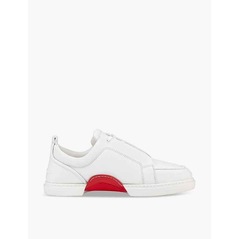 Christian Louboutin Jimmy Flat contrast-panel leather low-top trainers | Christian Louboutin