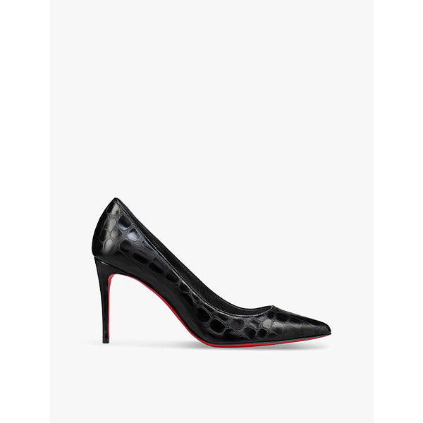 Christian Louboutin Kate 85 croc-effect leather courts