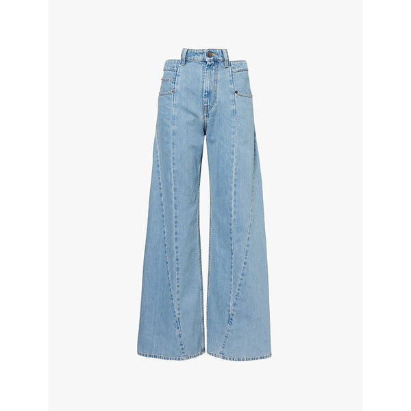 Maison Margiela Faded-wash wide-leg high-rise jeans