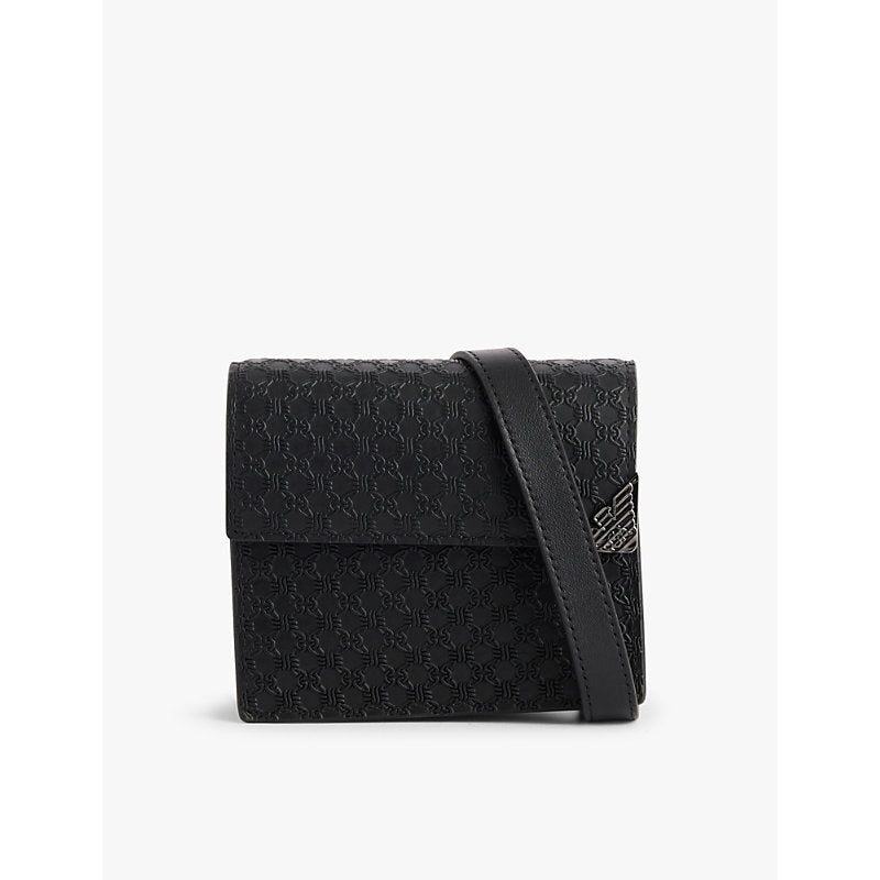 Emporio Armani Horizontal leather cross-body tech case | Emporio Armani