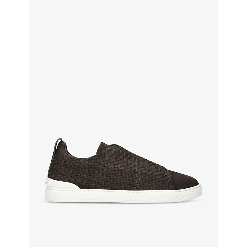 Ermenegildo Zegna Pelletessuta woven leather low-top trainers