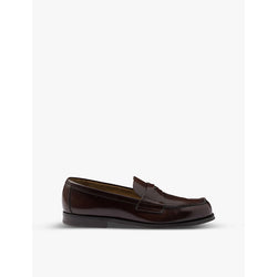 Prada Logo-badge slip-on leather loafers