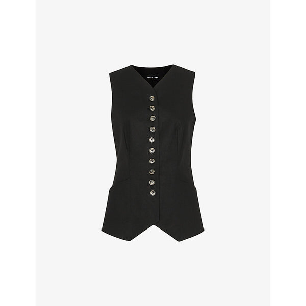 Whistles Lindsey V-neck linen and cotton waistcoat