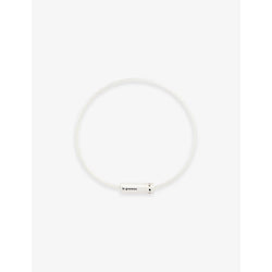  Le Gramme Engraved-logo sterling-silver and cord bracelet