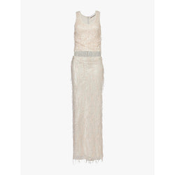 Christopher Esber Ivy flower-embroidery mesh maxi dress