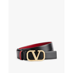 Valentino Garavani Vlogo logo-buckle reverse leather belt | LYBSTORE