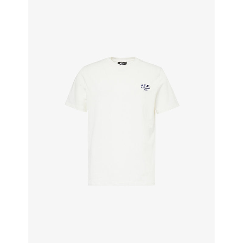  Apc Logo-embroidered relaxed-fit cotton-jersey T-shirt