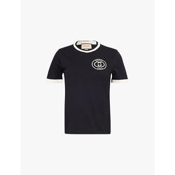  Gucci Brand-embroidered short-sleeved cotton-jersey T-shirt