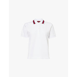  Gucci Stripe-collar slim-fit cotton-piqué polo shirt