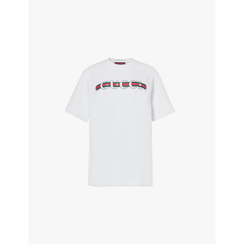 Womens Gucci Ancora brand-print cotton-jersey T-shirt