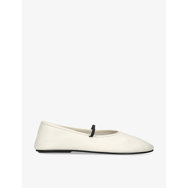 The Row Elastic-strap leather ballet flats