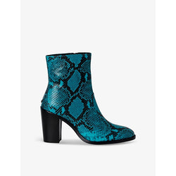 Zadig&Voltaire Preiser snakeskin heeled leather ankle boots