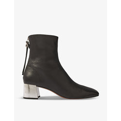 Maje Contrast-heel leather ankle boots