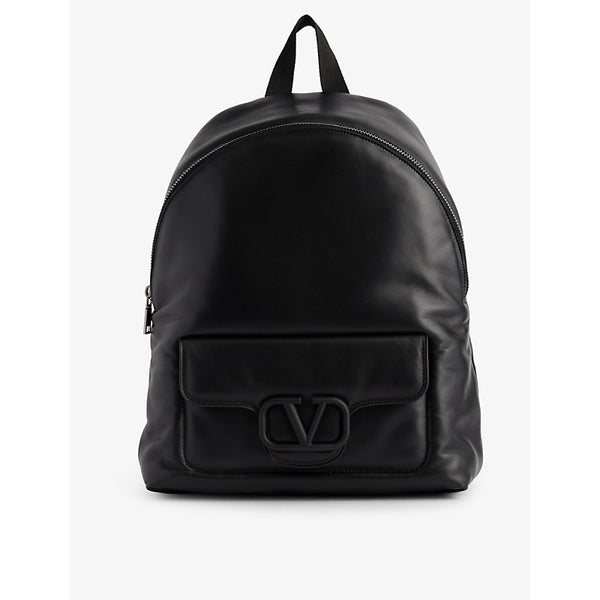 Valentino Garavani VLOGO-plaque leather backpack | Valentino Garavani