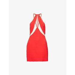 David Koma Cut-out halterneck stretch-woven mini dress | DAVID KOMA