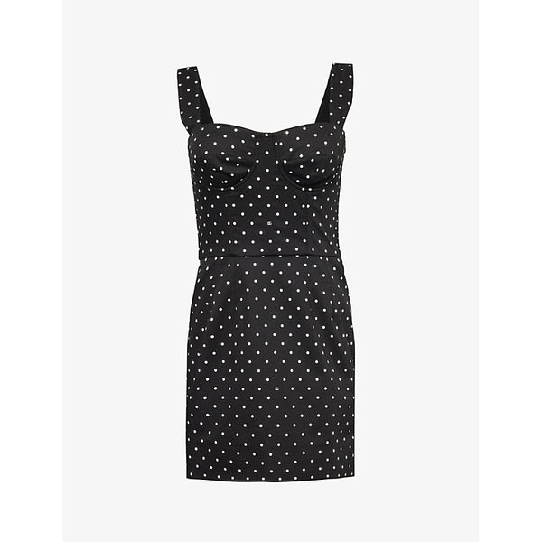 Dolce & Gabbana Polka dot-print flared-hem stretch-cotton mini dress