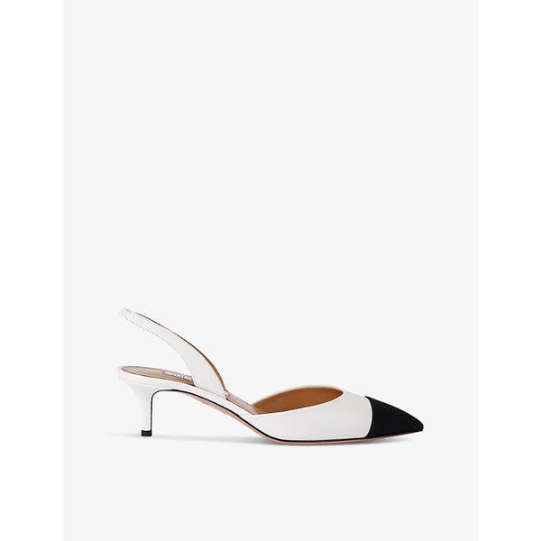 Aquazzura Milanese leather slingback courts