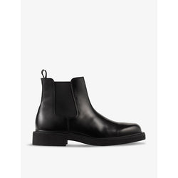 Sandro Square-toe flat leather Chelsea boots