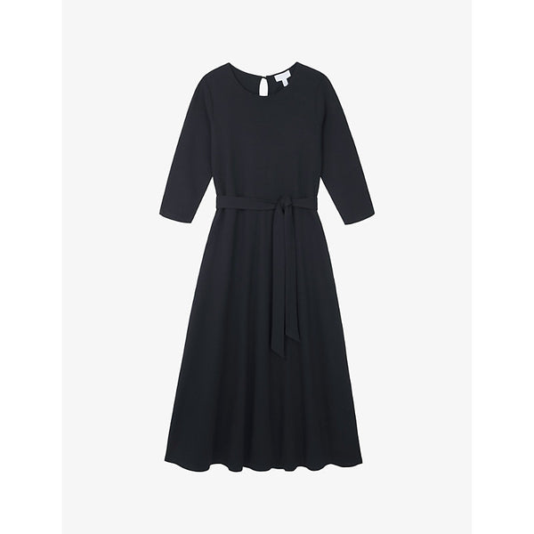 The White Company Long-sleeve belted stretch-jersey midi dress